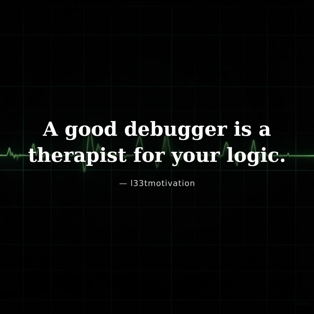 A good debugger is a therapist for your logic.
