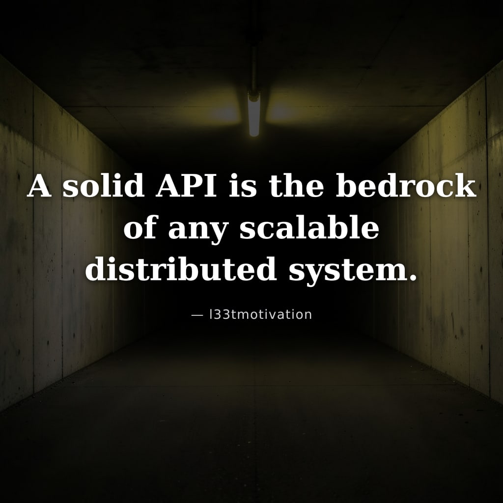 A solid API is the bedrock of any scalable distributed system.