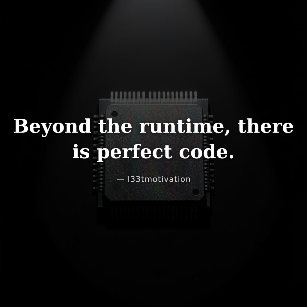Beyond the runtime, there is perfect code.