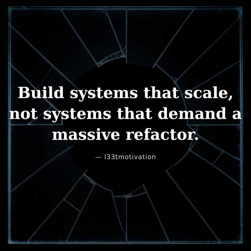 Build systems that scale, not systems that demand a massive refactor.