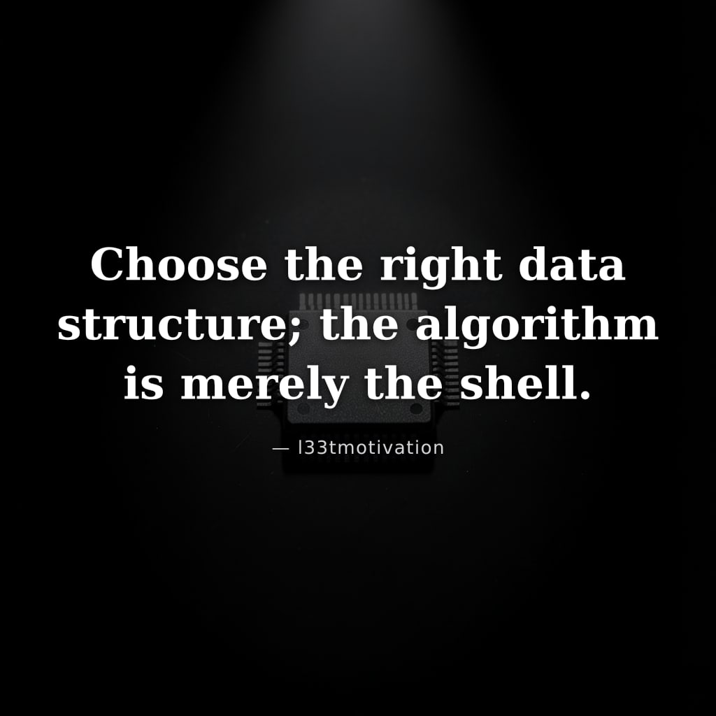 Choose the right data structure; the algorithm is merely the shell.