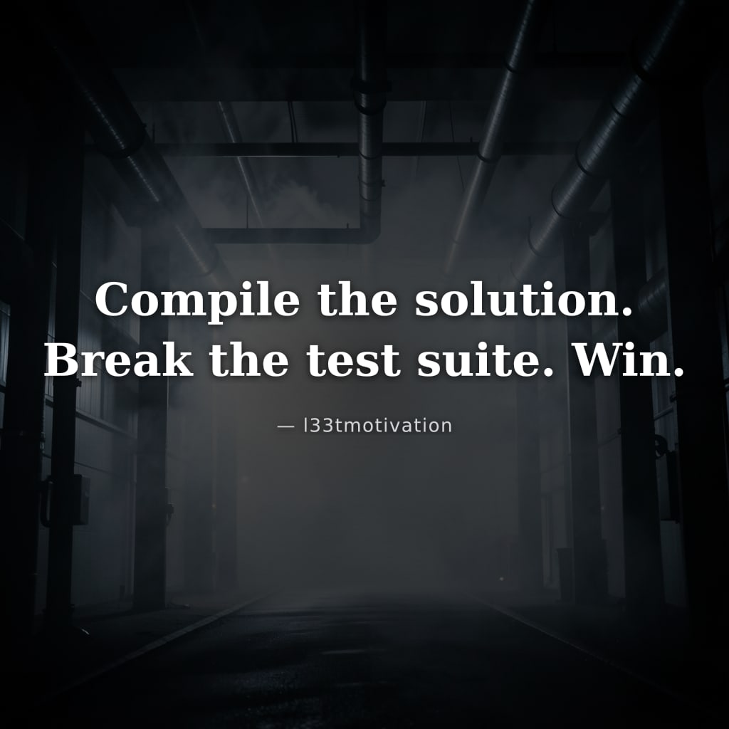 Compile the solution. Break the test suite. Win.