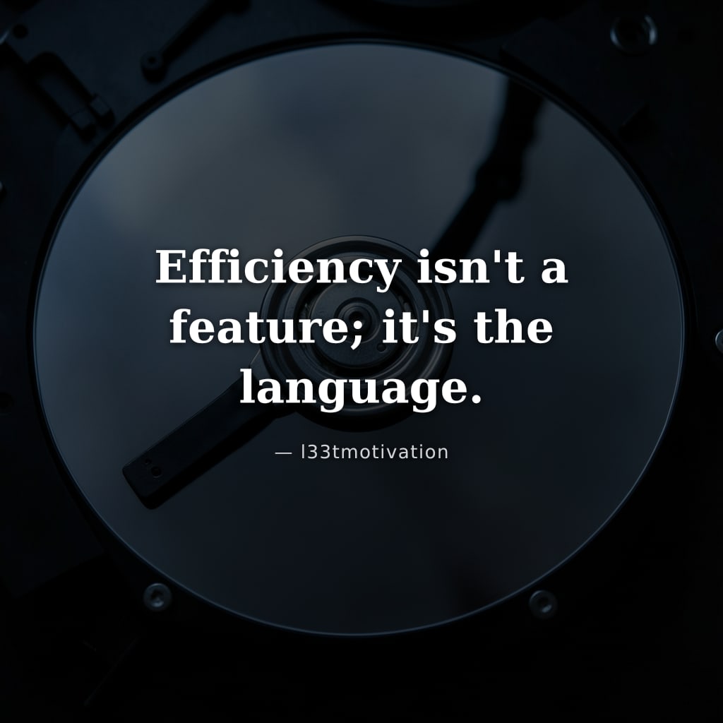 Efficiency isn't a feature; it's the language.