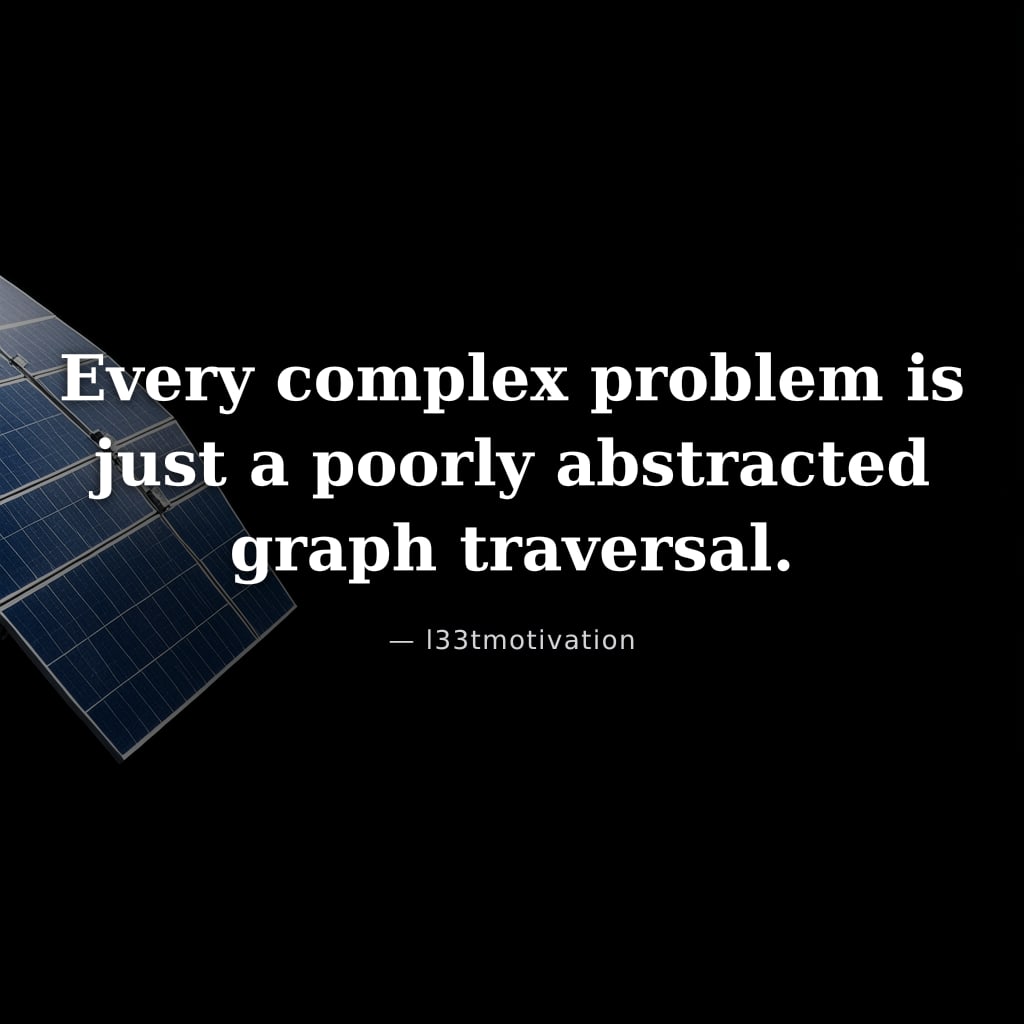 Every complex problem is just a poorly abstracted graph traversal.