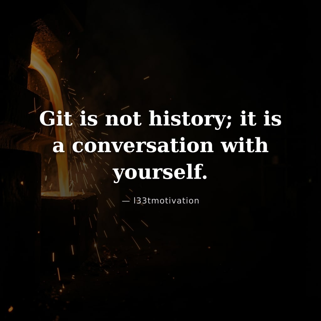 Git is not history; it is a conversation with yourself.
