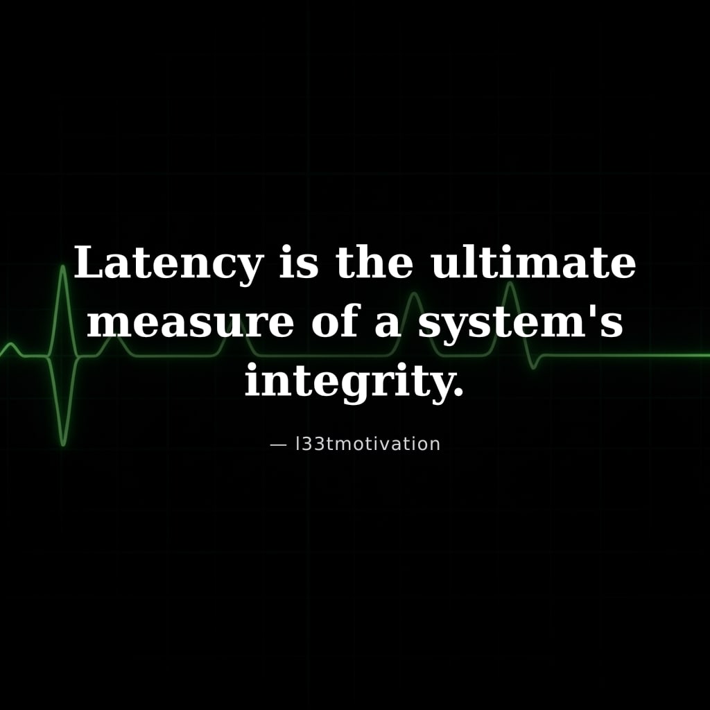 Latency is the ultimate measure of a system's integrity.