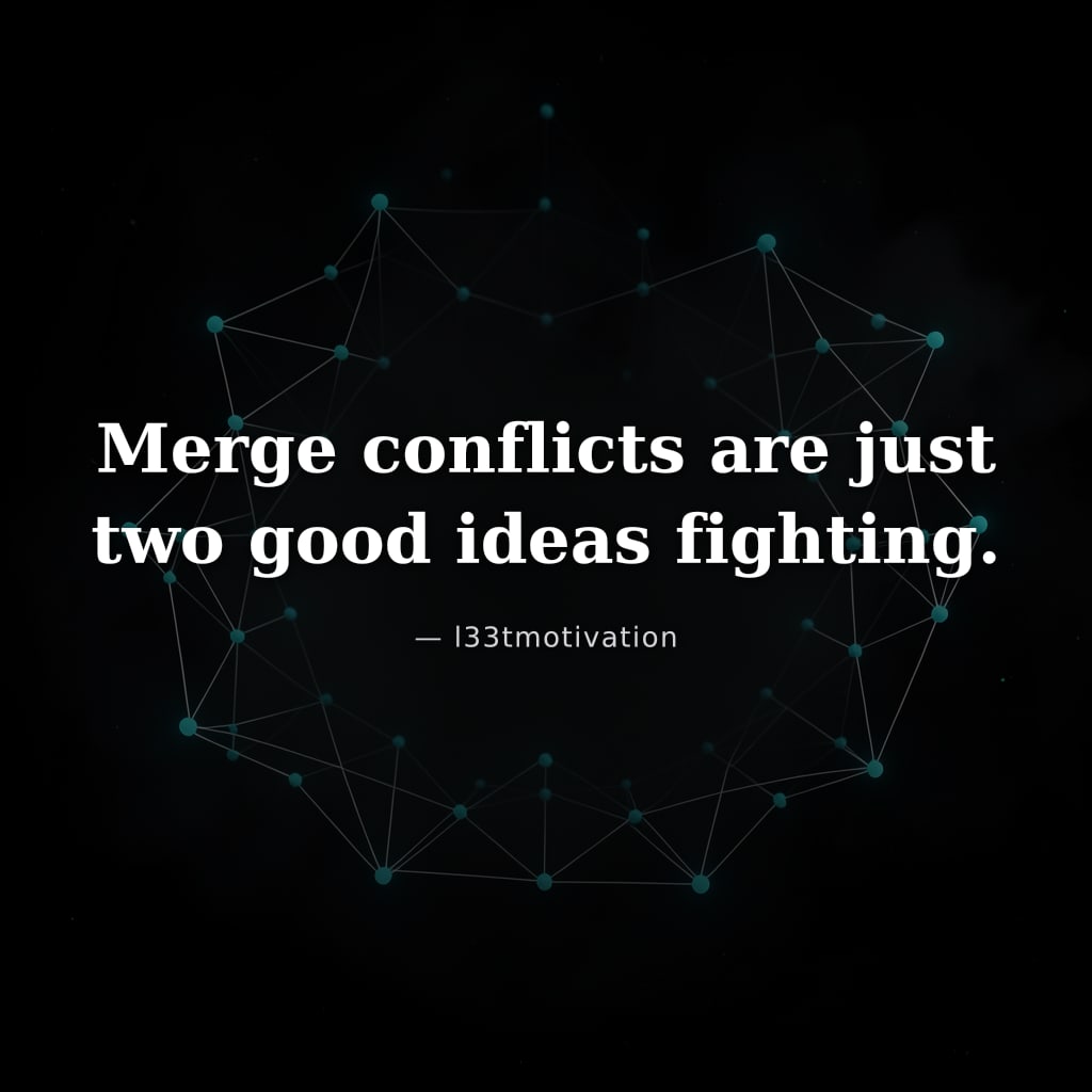 Merge conflicts are just two good ideas fighting.
