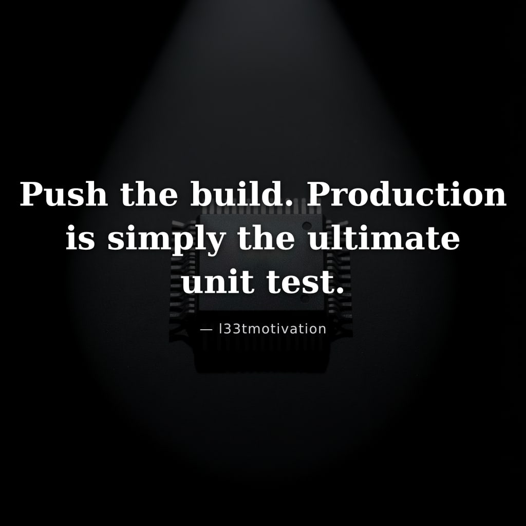 Push the build. Production is simply the ultimate unit test.