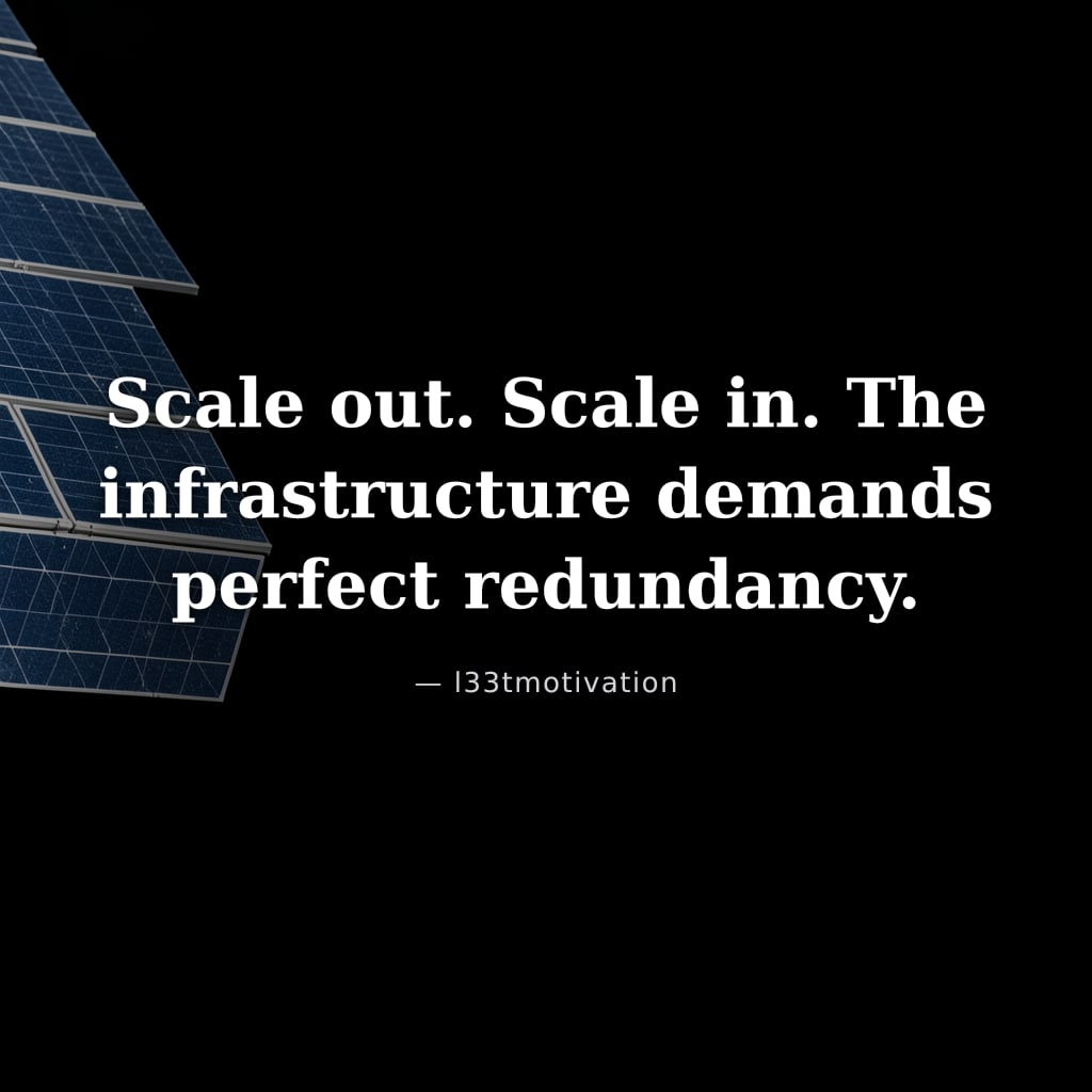 Scale out. Scale in. The infrastructure demands perfect redundancy.