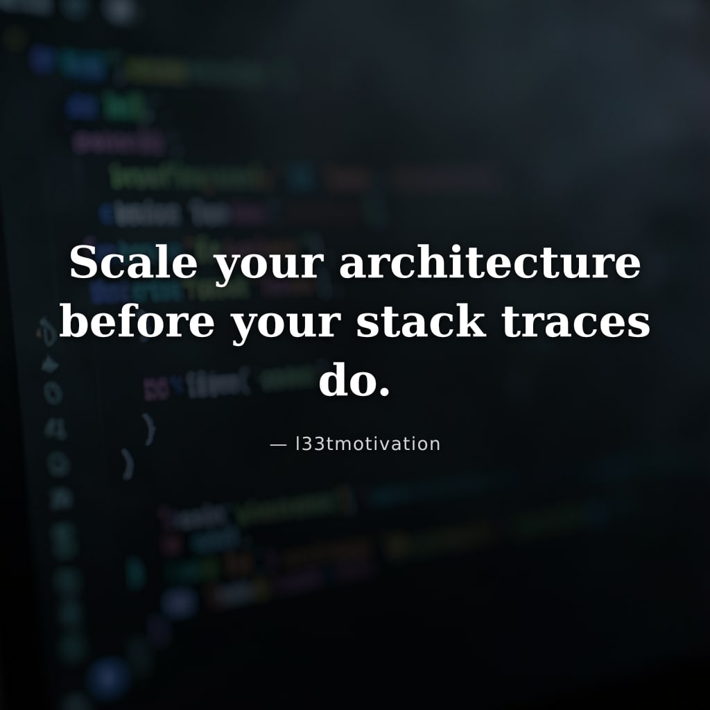 Scale your architecture before your stack traces do.