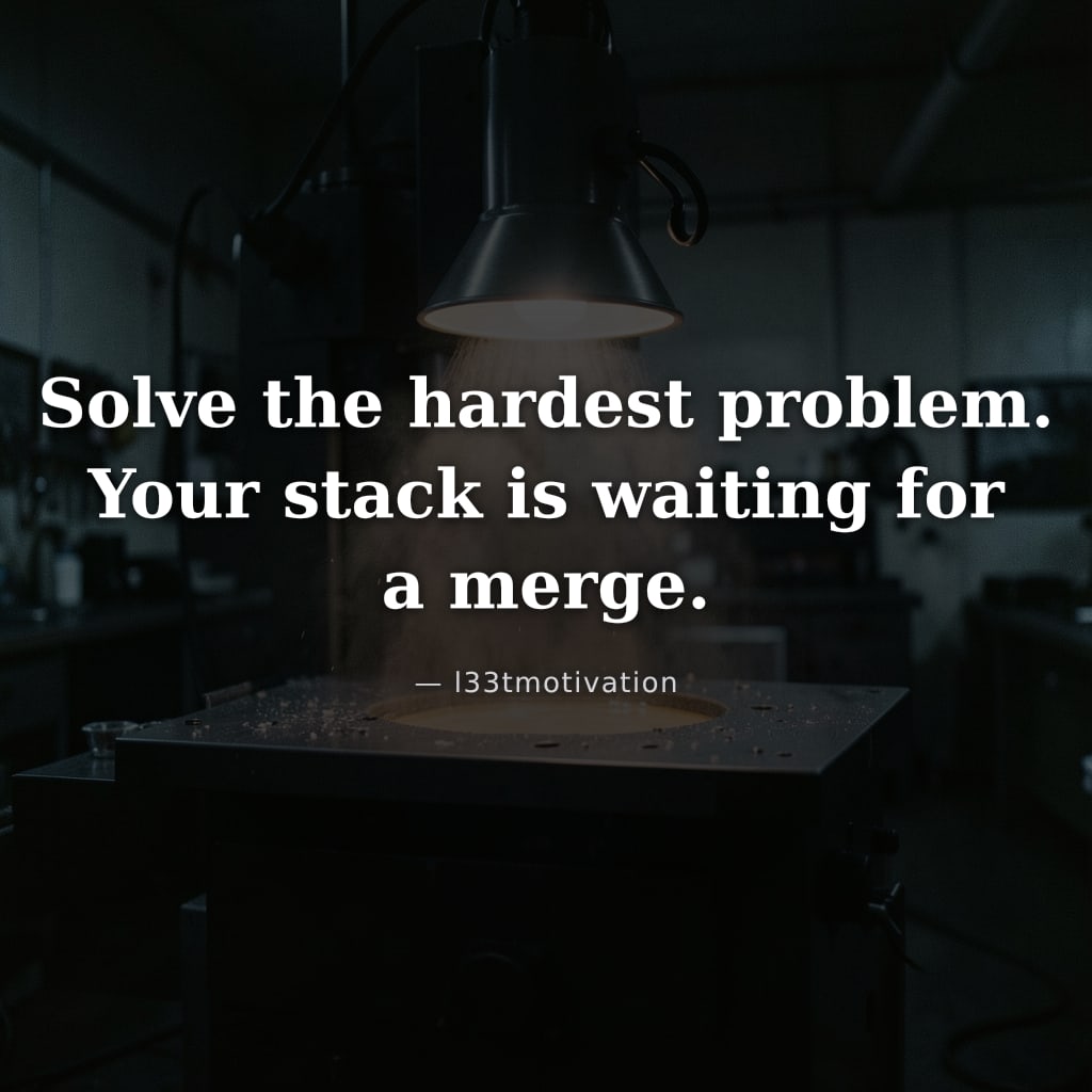 Solve the hardest problem. Your stack is waiting for a merge.