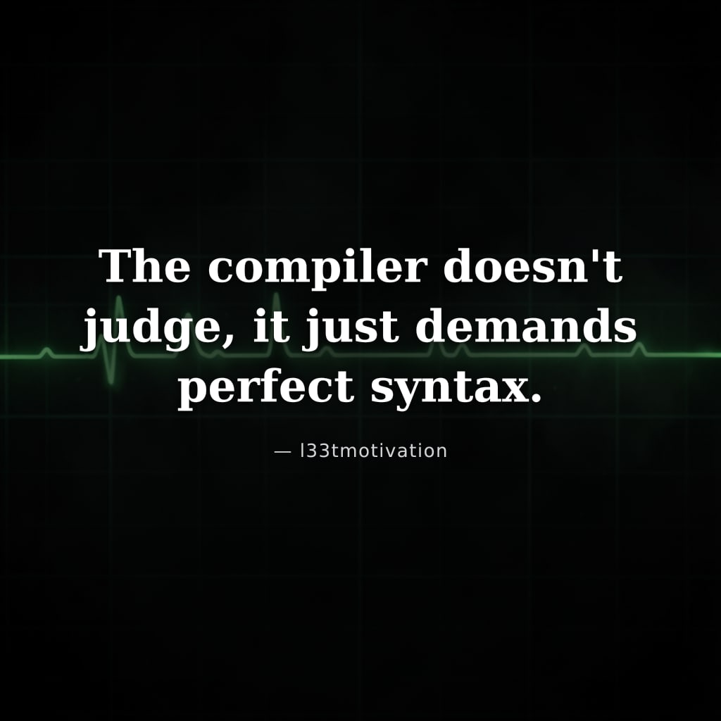 The compiler doesn't judge, it just demands perfect syntax.