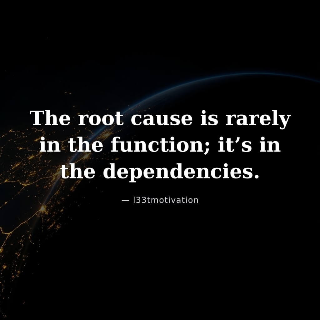 The root cause is rarely in the function; it’s in the dependencies.