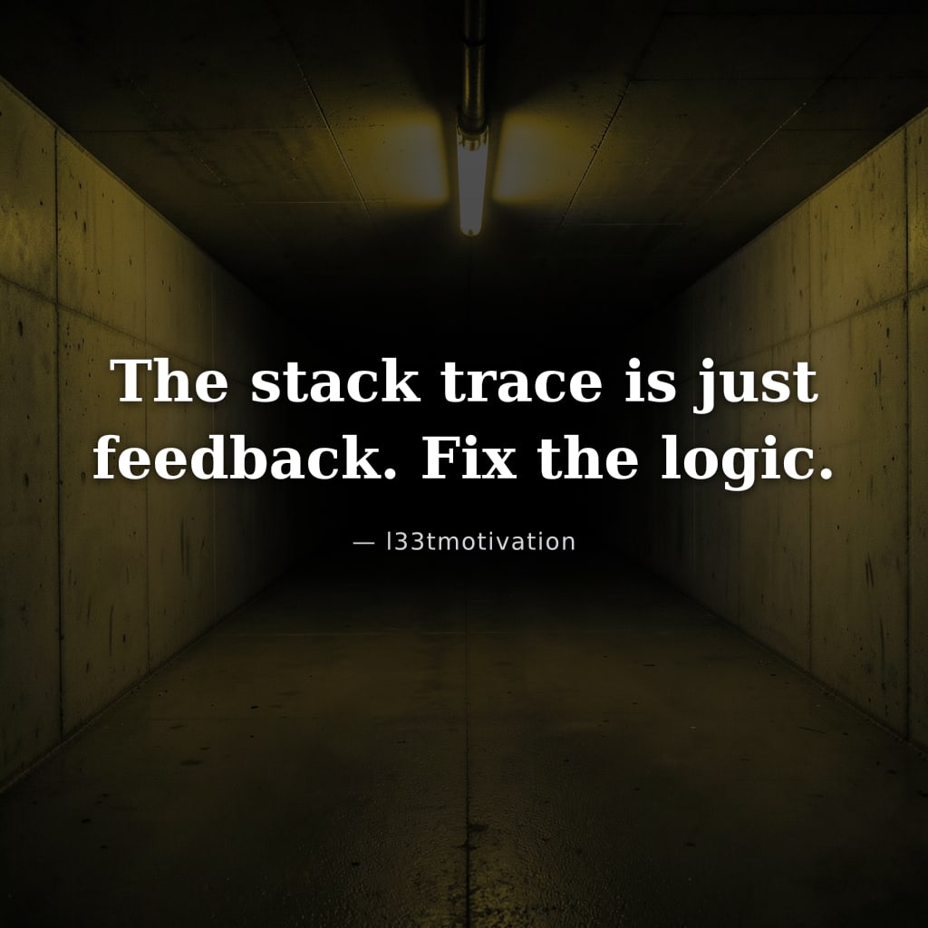 The stack trace is just feedback. Fix the logic.